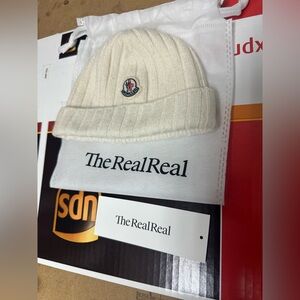 Moncler Kids Beanie XXS Cream/Ivory